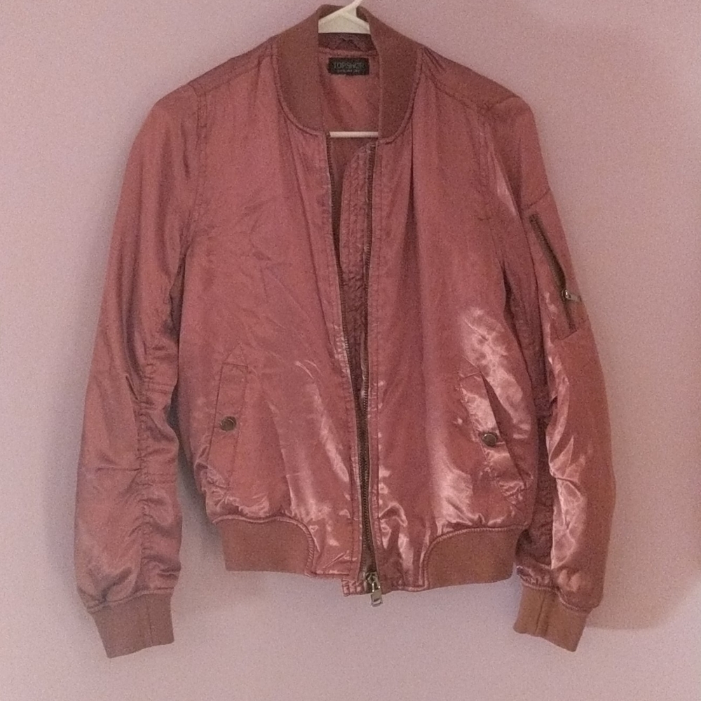 Satin Pink Bomber Jacket